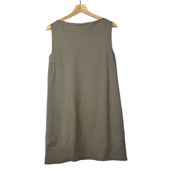 D. Exterior Light Brown Wool Embroidered Knee Length Shift Dress L - Picture 2 of 5